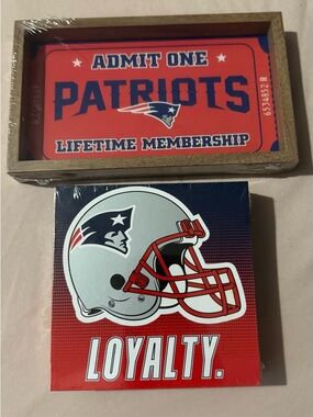 NFL New England Patriots Red and Navy Wall Plaques